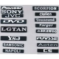 Different Brands and Different Fonts Aluminum Nameplate