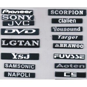 Different Brands and Different Fonts Aluminum Nameplate