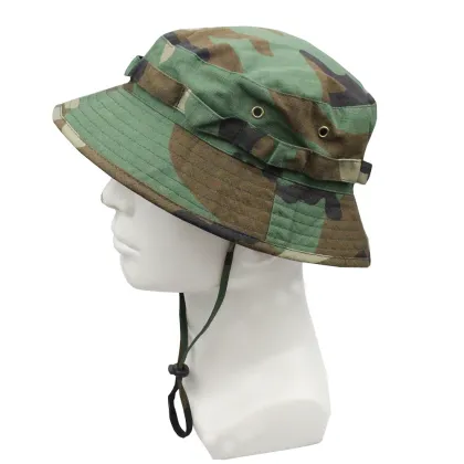Camouflaged Tactical Bucket Hat for Outdoor Camping and Fishing Sunscreen Protection