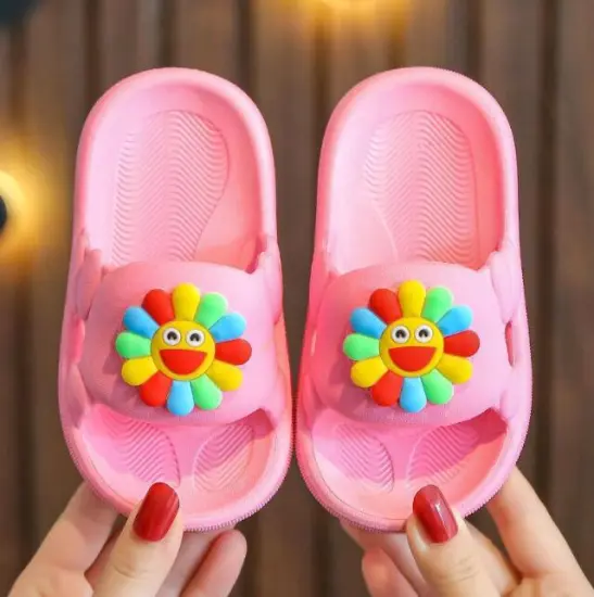 New Fashion Kids Sunflower Slippers: Comfortable, Breathable, and Nonslip for Casual Home Use