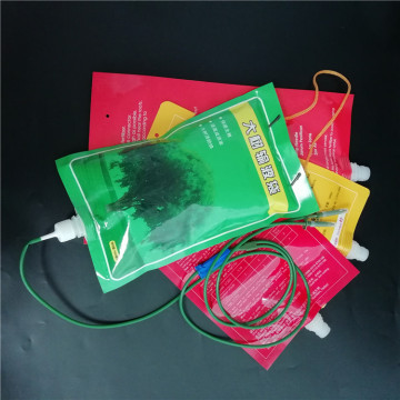 suspendible tree infusion bag with string spout pouch