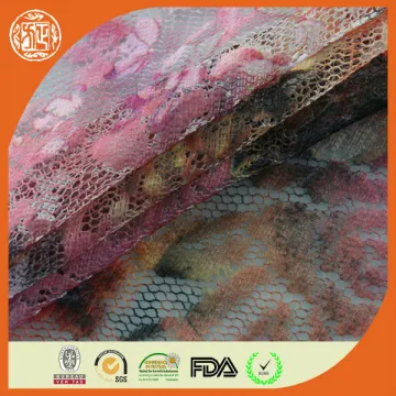 2014 new digital effect polyester printed lace fabric wholesale