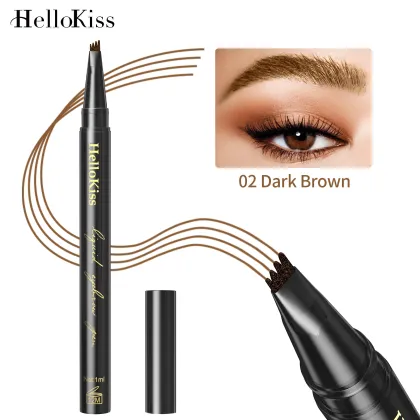 Private Label Waterproof Eyebrow Pencil with Brush - Thin Brow Pencil & Powder Makeup Cosmetics