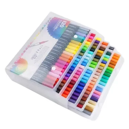 0.4 Fine Tip Dual Tip Brush Marker Pens - Colors