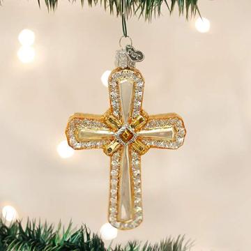 Holy Cross Glass Blown Ornaments for Christmas Tree