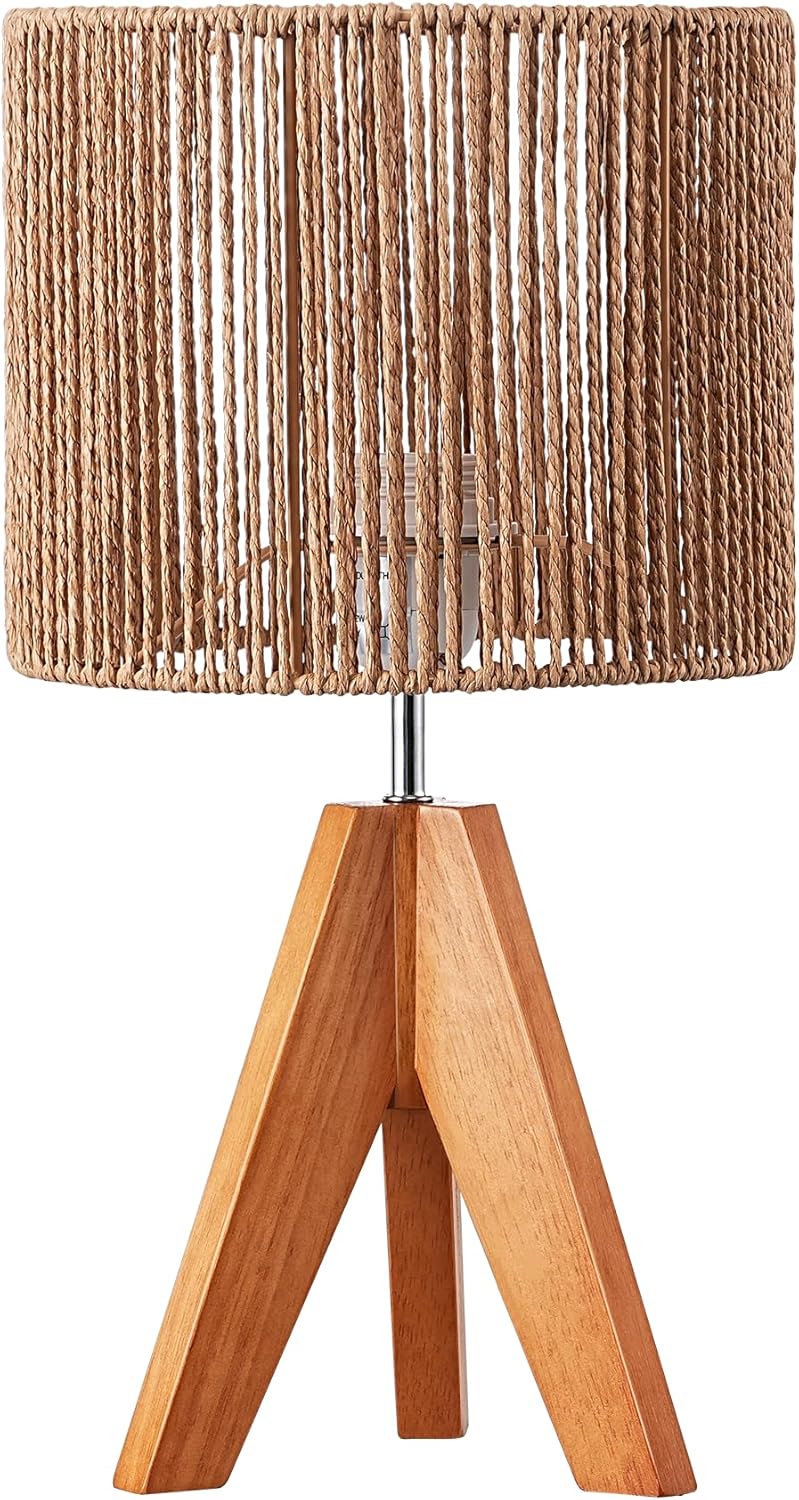 Wood Tripod Bedside Table Lamp (10)