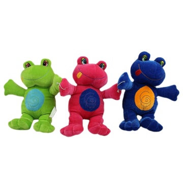 Soft Plush Frog Toy in Pink, Green, and Blue for Kids' Birthday Gifts