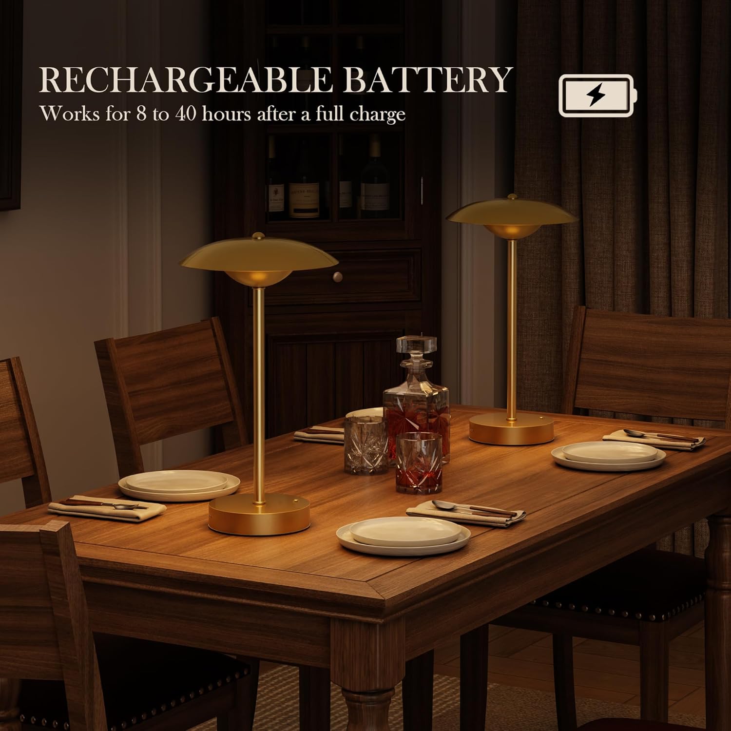 Cordless Portable Dimmable Patio Restaurant Lighting Set 2Pack (12)