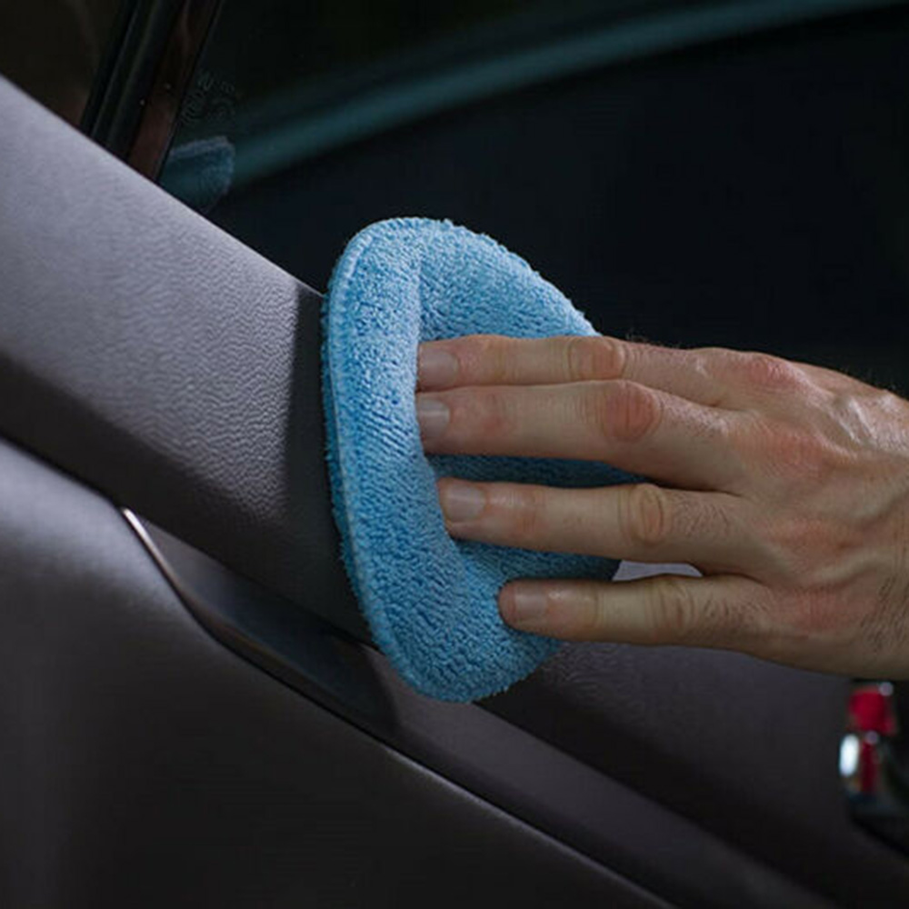 24PCS 5inch Car Waxing Sponge Blue Round Applicator Easy Cleaning Leather Polish Pad Foam Microfiber Universal Washable Reusable