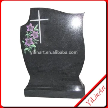 High Polished Black Granite Stone Headstone