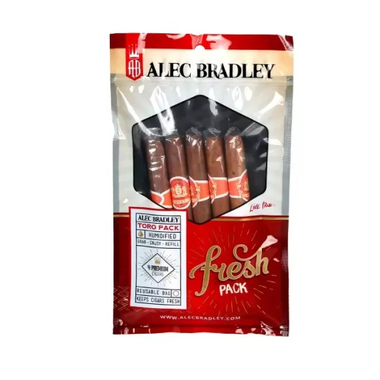 Custom Printed PE Plastic Three Side Seal Ziplock Cigar Bag