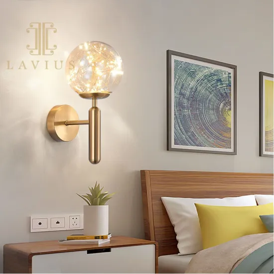 Star ball glass lampshade hotel wall lamp