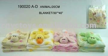 Baby Blanket W/plush Animals