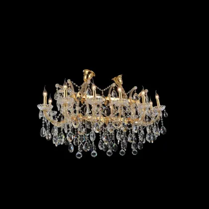 Custom Grand Rectangular Pendant Light Chrome Maria Theresa Candle Crystal Chandelier for Dining Room and Restaurant Island