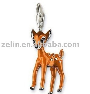 beautiful sika deer charm pendant jewelry,silver jewelry