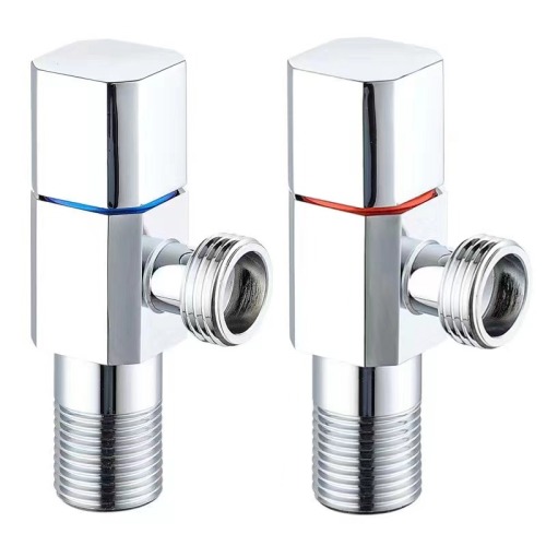 201 stainless steel chrome plating finish zinc alloy triangle 1/2 stop cock angle valve for bathroom sink toilet