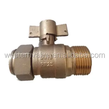 MS58 Material Reduce Bore Brass Water Ball Valve With Butterfly Handle