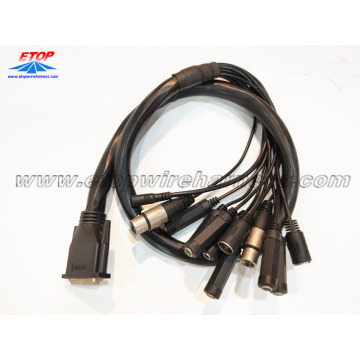 kabel audio DB25 przekonwertowany na BNC, SMA, DC