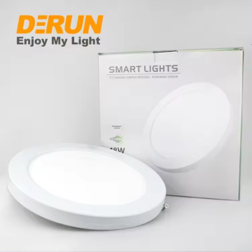 Round Slim Radar Sensor LED Panel Lights - Hotel Ceiling Lamp Recessed Embedded 9W-24W CE RoHS