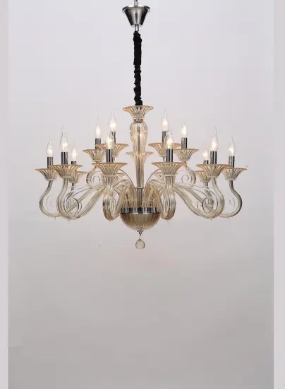 Modern Creative Indoor Champagne Gold Glass Chandelier
