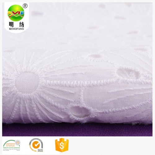 Popular Embroidery Fabric cotton twill fabric 100% cotton eyelet embroidery fabric Manufactory