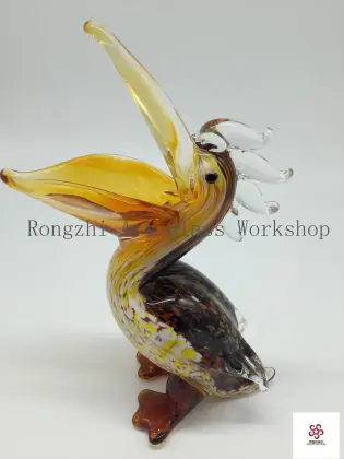 Pelican Bird Glass Sculpture