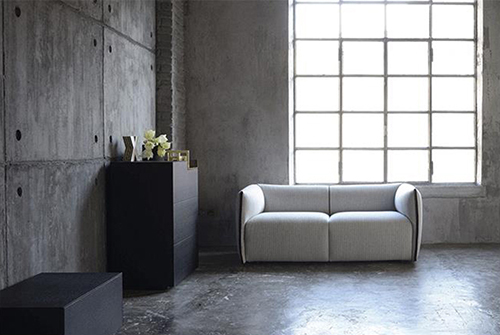 Grey Fabric Double Sofa