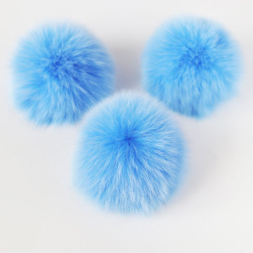 10cm Natural Fox Fur Pom Pom for DIY Crafts