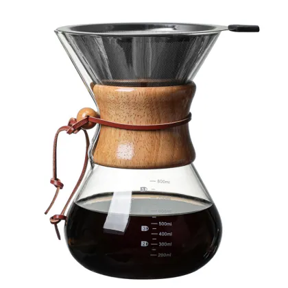 Stainless Steel Filter Pour Over Coffee Maker with High Heat Resistance