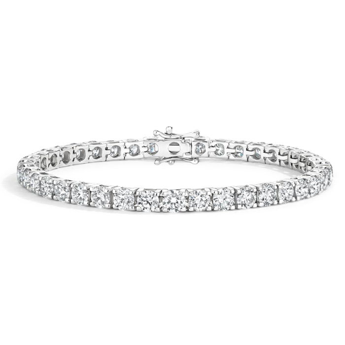 สร้อยข้อมือเทนนิสเพชรแล็บไวท์โกลด์ 9K ดีไซน์เป็นประกาย