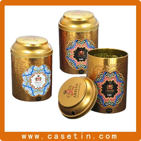 Gold gift box metal,classical large metal tins