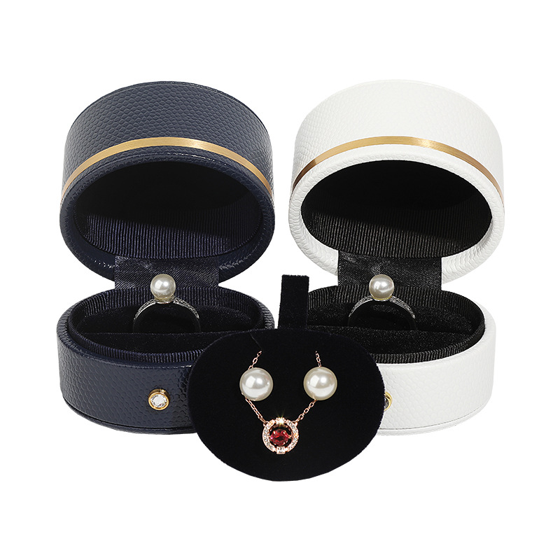 High Level Green Red Leather Jewelry Box