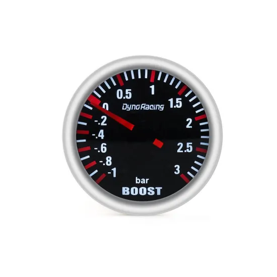 2'52MM 3 BAR Mechanical White LED Boost Gauge with Smoke Lens and Boost Sensor