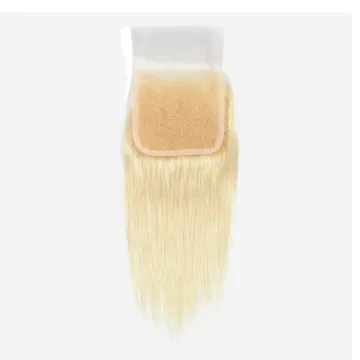 Top Grade 12A Blonde 613 Raw Remy Virgin Hair 4x4 Frontal Transparent Lace Closure With Bundles Cuticle Aligned HD Lace Closure