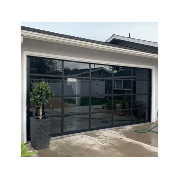 Black Aluminum Insulated Glass Overhead Door and Garage Doors: Sizes 16x10 and 16x8 with Frosted Glass