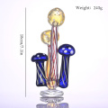 Pipe de champignons, tuyau en verre borosilicate avec lignes colorées, pipe en verre en pierre azure, bang en verre, narguilé en verre, accessoires fumeurs