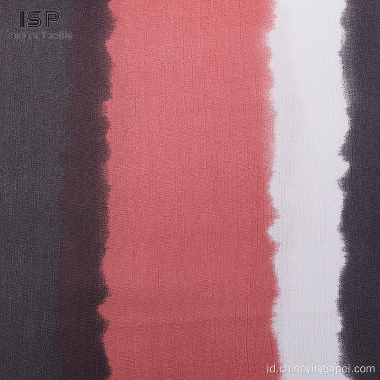 Dicetak dicetak 100%Viscose Rayon Fabric Crinkle Untuk Kemeja