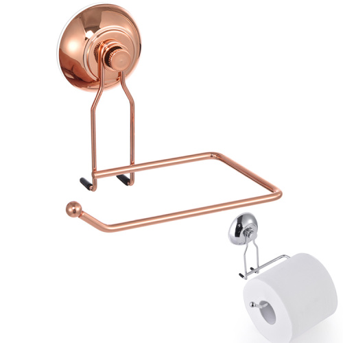 Soporte de rollo de papel de succión de baño de metal de oro rosa