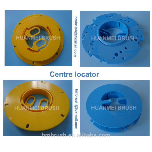 Carpet cleaning brush parts center locator