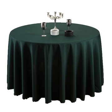 Fancy Recyclable Polyester 108 Inch Round Dark Green Table Cloth