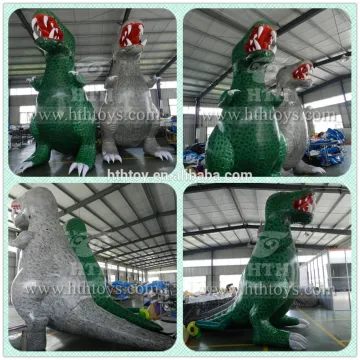 Green color inflatable dinosaur for advertising events