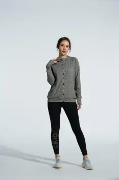 WOMEN'S T-SHIRT WITH PRINT ZIPPER ON PLACKET