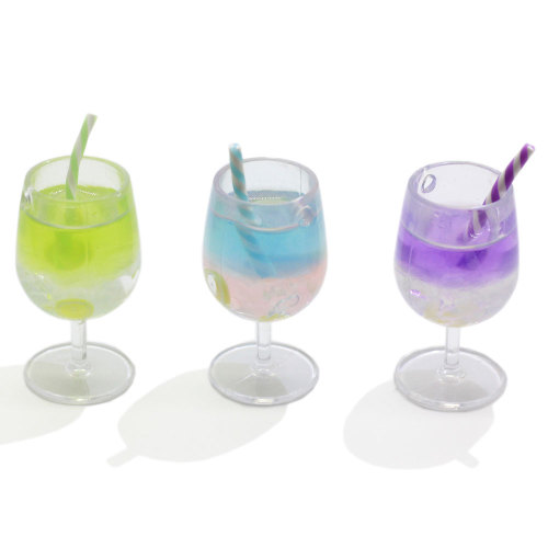 Rebanadas de frutas coloridas Copa de bebida Cuentas de resina Diy Suministros Art Deco Simulación Copa de bebida Piezas de fabricación de joyas