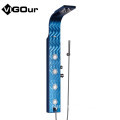 PartySu Series Aluminum Top Rainfall Shower Panel - Blue Safety Tempered SS Shower System
