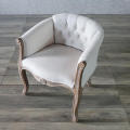 French Upholstered living Chair Antique Ash Wood Armchairs