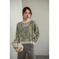 Autumn wool embroidered knit sweater cardigan coat