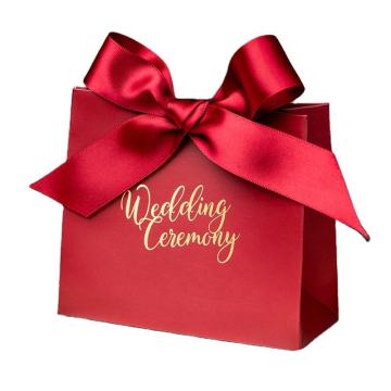 Personalized Wedding Candy Gift Paper Bag With Bow