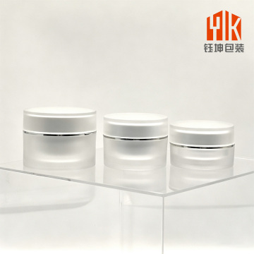 Tarros de crema cosmética de acrílico transparente esmerilado