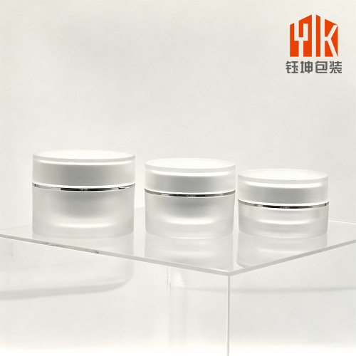 Frascos de creme cosmético acrílico transparente fosco