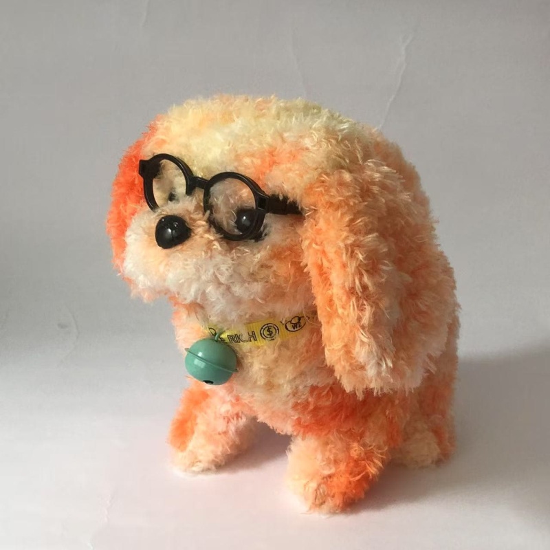 Bell Sunglass Floral Animated Teddy Puppy Toy